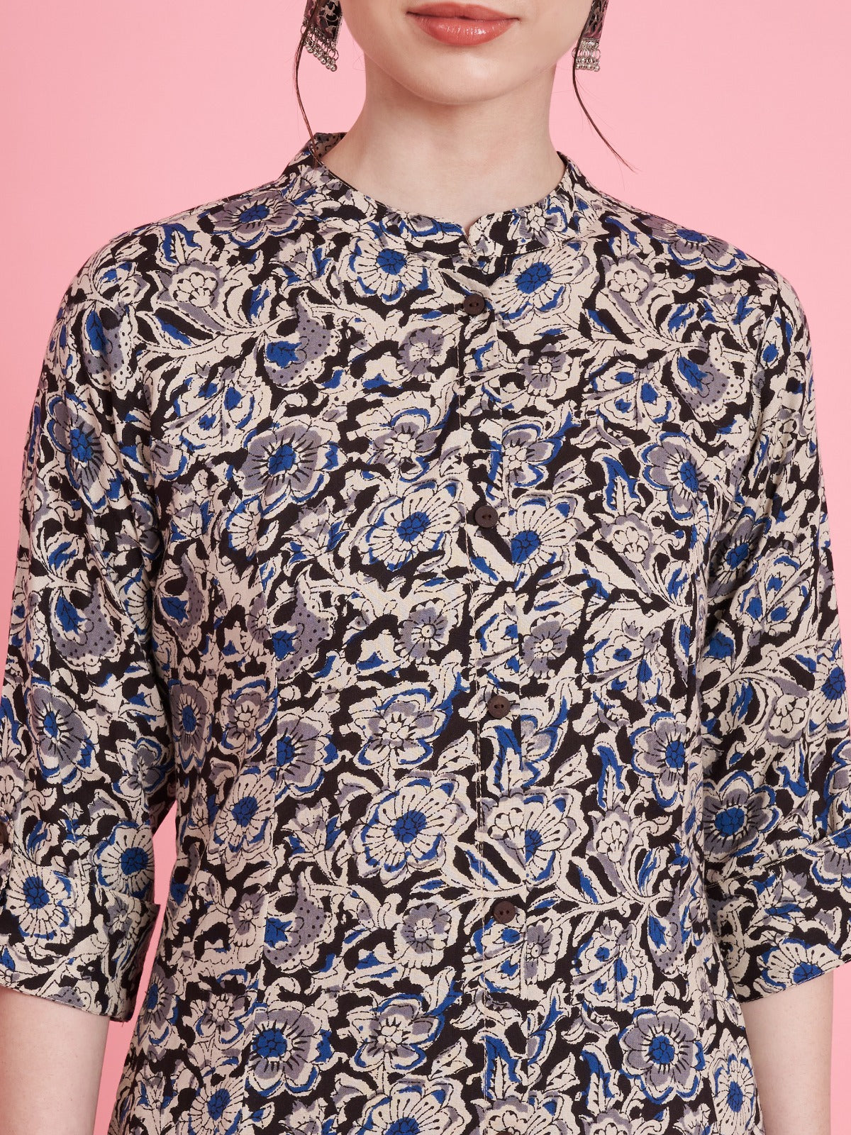 Black and beige printed Kurta with Palazzo set